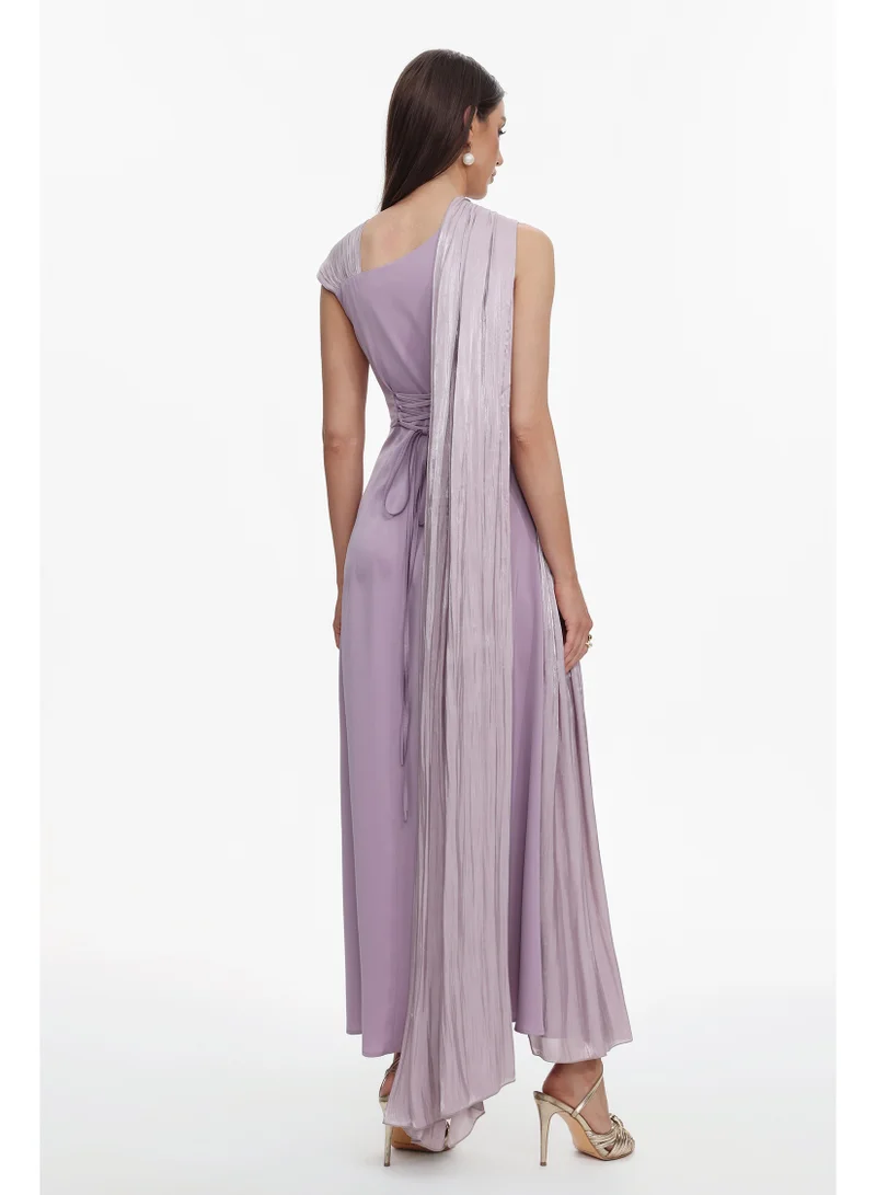Bella Barnett  Rebekah Elegant Flowy Sleeveless Pleated Drape Maxi Dress for Women | Best Price UAE